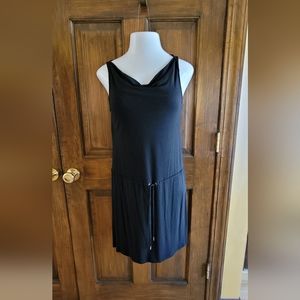 Banana Republic Sz M Black Drawstring Dress P2P 16 W 32 L 15